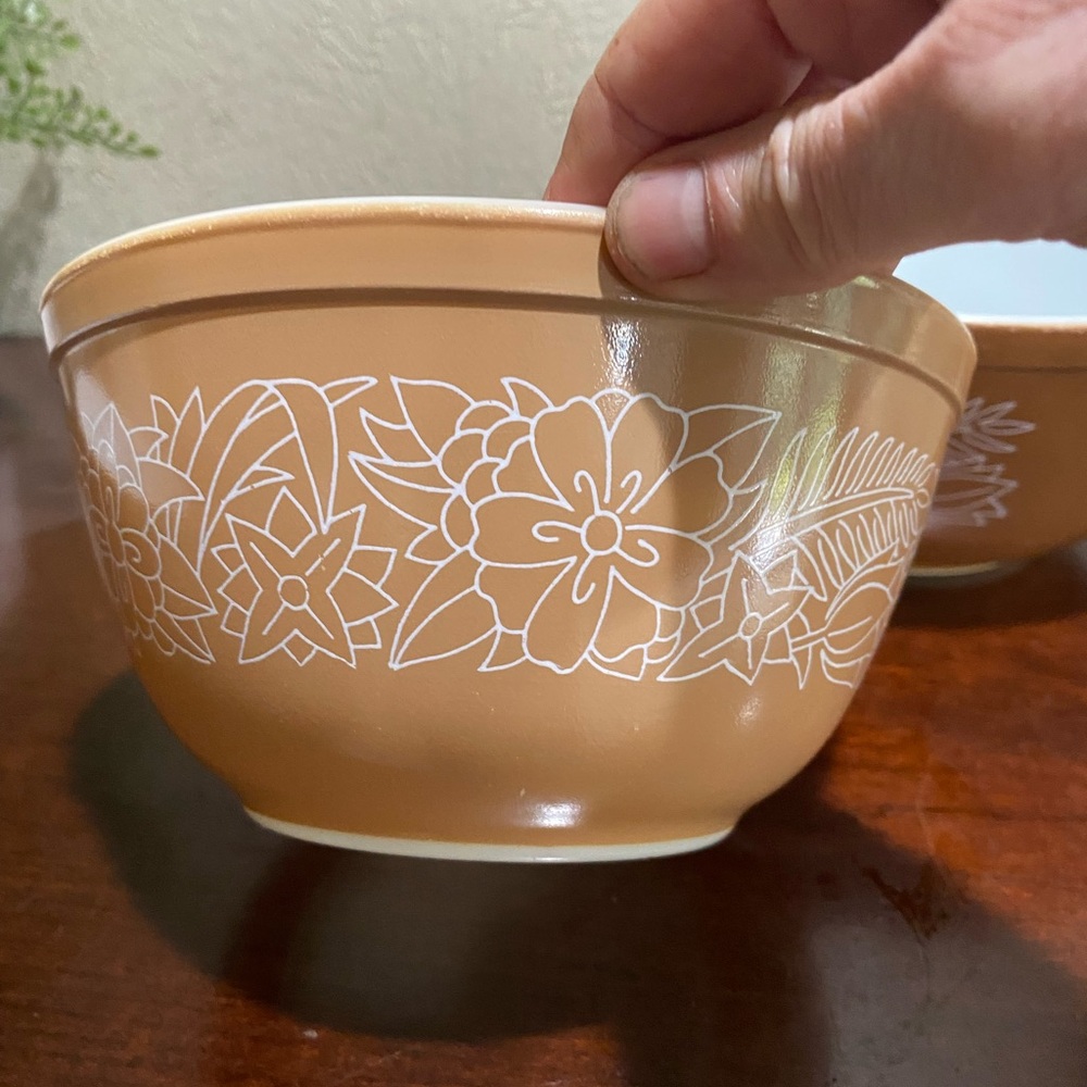 Vintage, Pyrex, 3 Piece Nesting Bowl Set from the 1970s Woodland collection - Picture 4 of 10